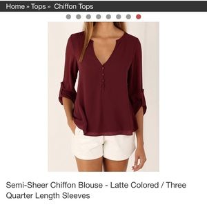 Maroon sheer blouse